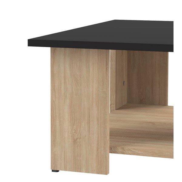 Măsuță de cafea în decor stejar cu blat negru 67x67 cm Square - TemaHome -image-3