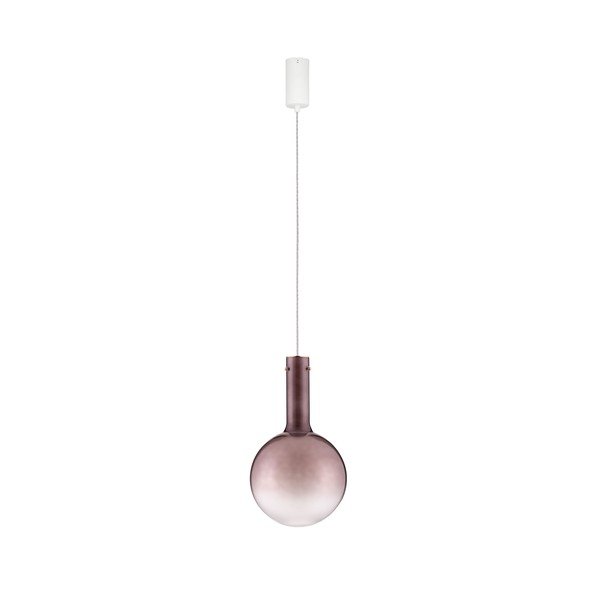 Lustră maro LED cu intensitate reglabilă din sticlă ø 25 cm Nostos – Nova Luce