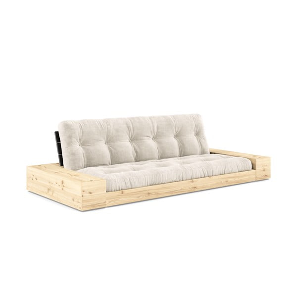 Canapea albă extensibilă cu tapițerie din catifea reiată  244 cm Base – Karup Design