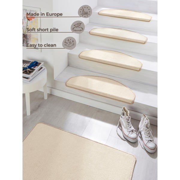 Set 15 covorașe pentru trepte Hanse Home Fancy, 23x65 cm, crem-image-4