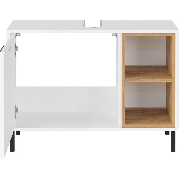 Dulap scund alb sub chiuvetă în stejar 80x57 cm Loria - Germania-image-2