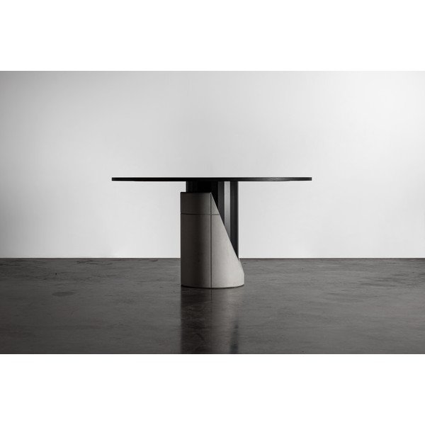 Masă dining cu blat cu aspect de lemn de stejar  140x140 cm Sharp - Lyon Béton-image-1