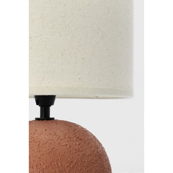 Veioză teracotă din ceramică cu abajur textil (înălțime 32 cm) Irvin – Yes Everyday-image-2