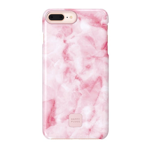 Husă protecție telefon pentru iPhone 7 și 8 Plus Happy Plugs Slim, roz - alb