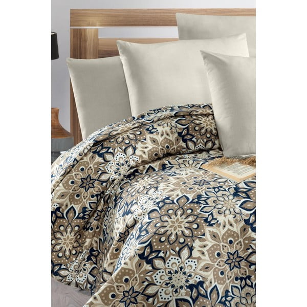 Cuvertură maro din bumbac 200x230 cm Pique – Mila Home-image-1