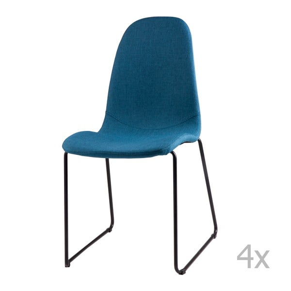 Set 4 scaune sømcasa Helena, albastru închis