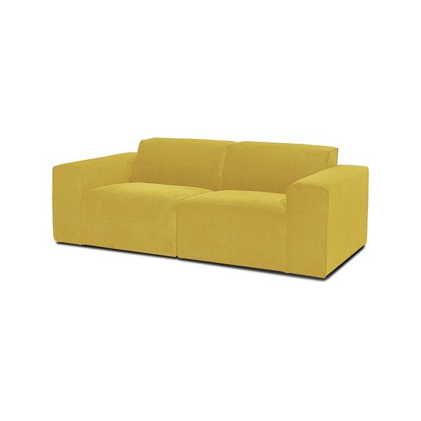 Canapea galbenă   din catifea reiată  202 cm Sting - Scandic-image-2