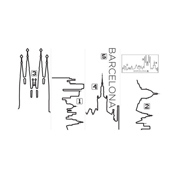 Autocolant de perete Ambiance Skyline Barcelona-image-2