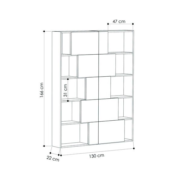Bibliotecă Ondatoo Set Anthracite, gri antracit-image-2