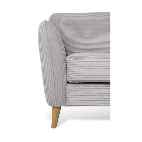 Colțar gri deschis cu tapițerie din catifea reiată  (cu colț pe partea dreaptă) Paris – Scandic-image-4