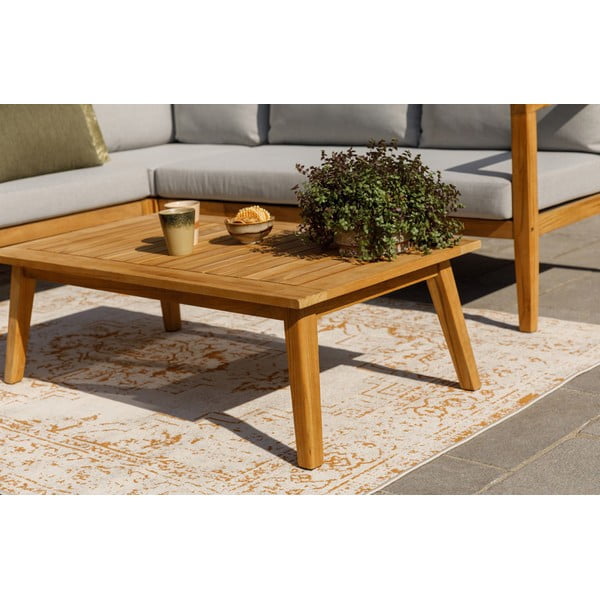 Set mobilier de grădină gri/în culoare naturală din lemn de tec pentru 4 persoane Lucca – WOOOD-image-3