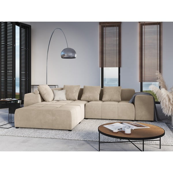 Spătar pentru canapea modulară bej cu tapițerie din catifea Rome Velvet - Cosmopolitan Design-image-4