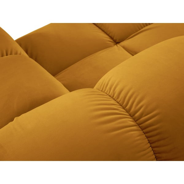 Canapea galbenă cu tapițerie din catifea 282 cm Bellis – Micadoni Home-image-1