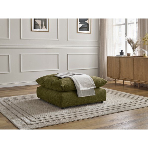 Taburet verde cu tapițerie din chenille Neil – Bobochic Paris-image-4