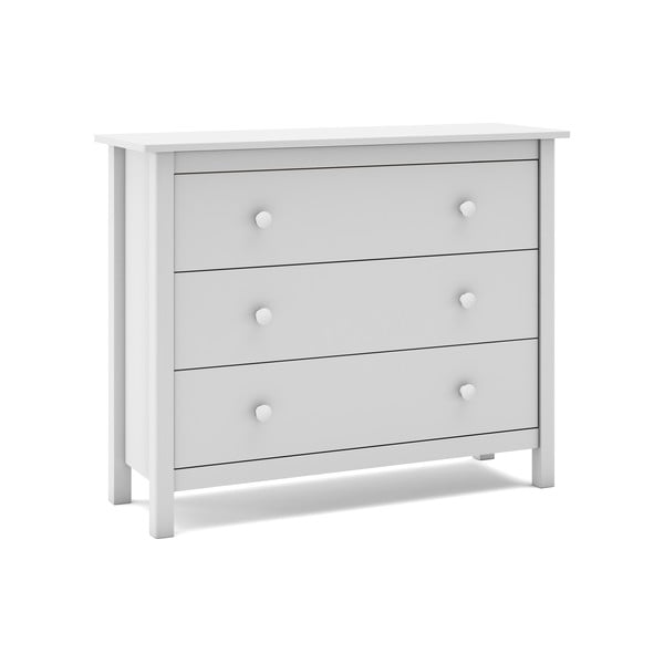 Comodă pentru copii albă joasă din lemn de pin 100x80 cm Max – Marckeric-image-4