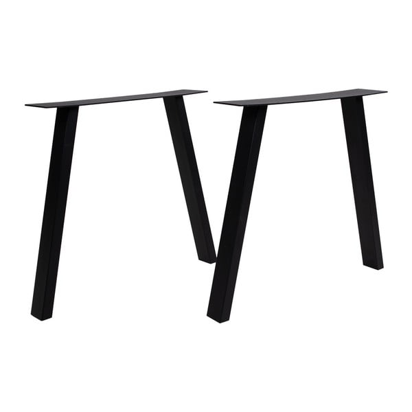 Picioare din oțel pentru masă House Nordic Nimes, lungime 71 cm, negru