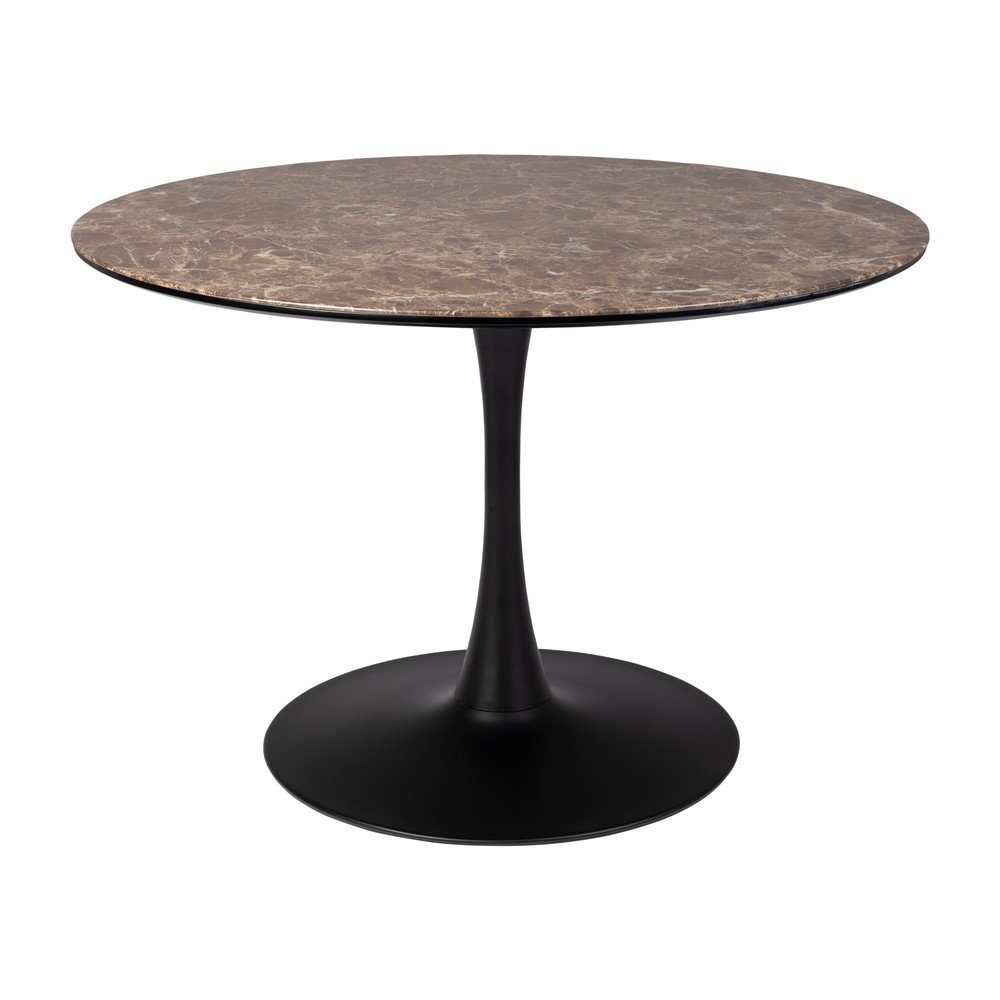 Masă de dining rotundă cu blat cu aspect de marmură ø 110 cm Maru – White Label