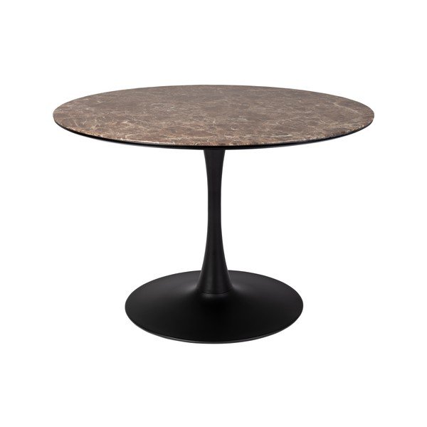 Masă de dining rotundă cu blat cu aspect de marmură ø 110 cm Maru – White Label