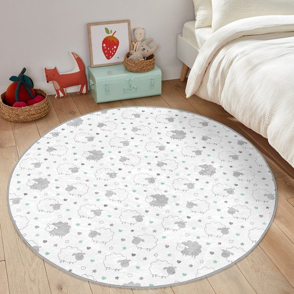 Covor pentru copii alb/gri deschis ø 80 cm Comfort – Mila Home-image-3