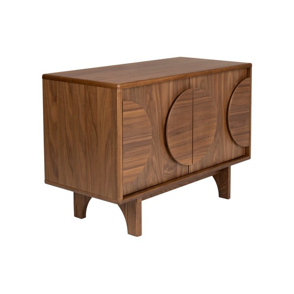 Comodă maro joasă cu aspect de lemn de nuc 82x58 cm Groove – Zuiver-image-2