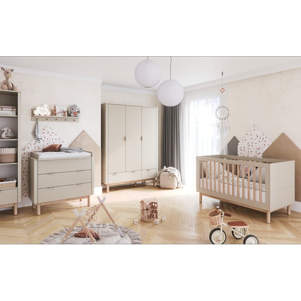 Comodă pentru copii bej joasă 100x52 cm Miloo – Pinio-image-4