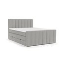 Pat boxspring gri deschis cu spațiu de depozitare 180x200 cm Ruby – Maison de Rêve