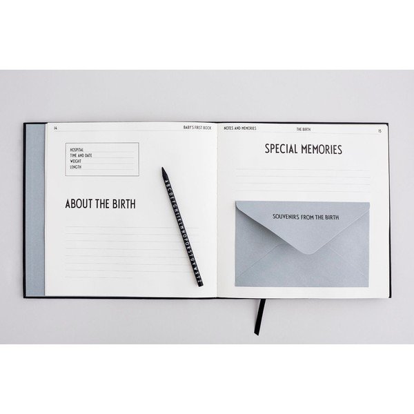 Carte de amintiri pentru copii Design Letters Baby's First Book, negru-image-2