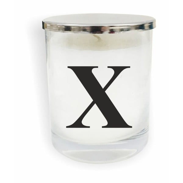 Lumânare North Carolina Scandinavian Home Decors Monogram Glass Candle X, alb - negru