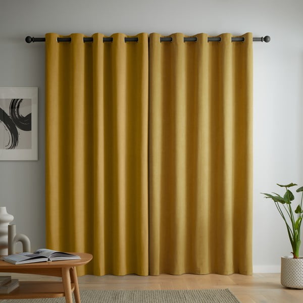 Draperii galbene blackout 2 buc. 229x229 cm Wilson – Catherine Lansfield-image-2