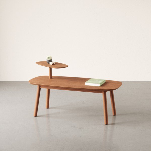 Măsuță de cafea maro din lemn de fag 56x120 cm Swivo – Umbra-image-1