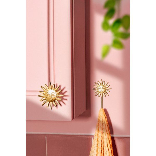 Cârlig auriu de montat pe perete din metal Sun – Sass & Belle-image-1
