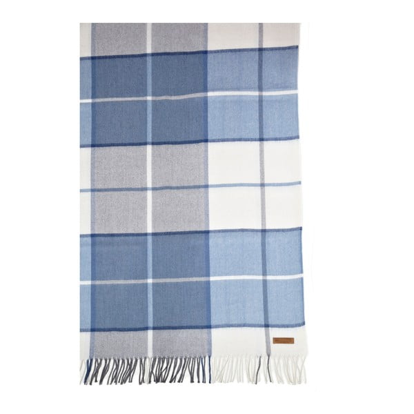 Pătură din lână de alpaca Hawke&Thorn Bradshaw Check, 180 x 130 cm, albastru-image-2