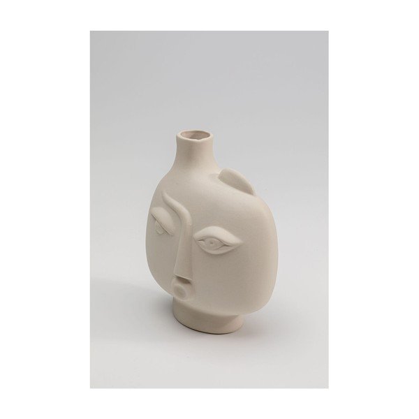 Vază bej din ceramică pictată manual Spherical Face – Kare Design-image-1