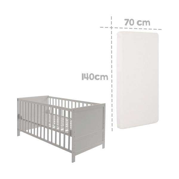 Pătuț gri deschis cu baldachin 70x140 cm Sternenzauber – Roba-image-2