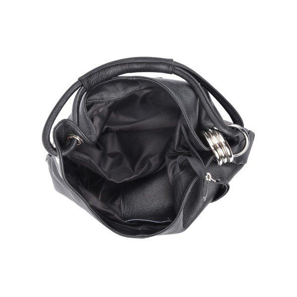 Geantă din piele Carla Ferreri Giuliya, negru-image-1