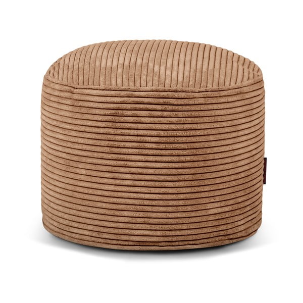 Fotoliu bean bag maro cu tapițerie din catifea reiată Mini – SLOWDOWN