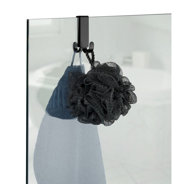 Cârlig dublu suspendat pentru ușă duș Wenko Vieste, negru-image-1