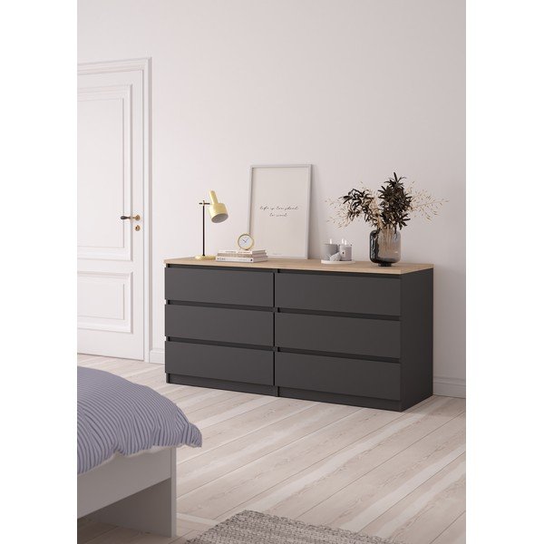 Comodă gri închis 154x76x50 cm Naia – Tvilum-image-1