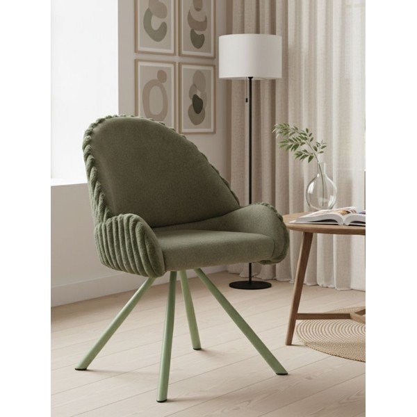 Set de scaune de sufragerie verde cu cotiere 2 buc. tapițat Stockholm – Mauro Ferretti-image-1