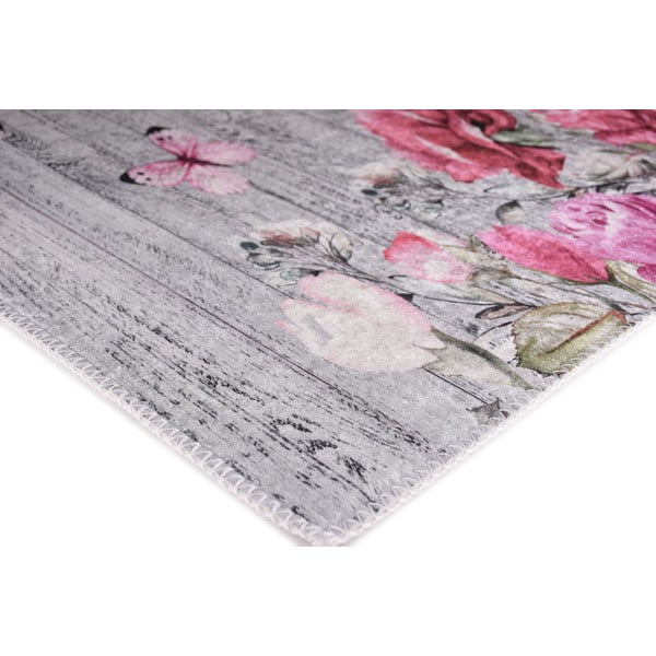 Covor roz/gri lavabil 80x150 cm Blooming Roses – Vitaus-image-2