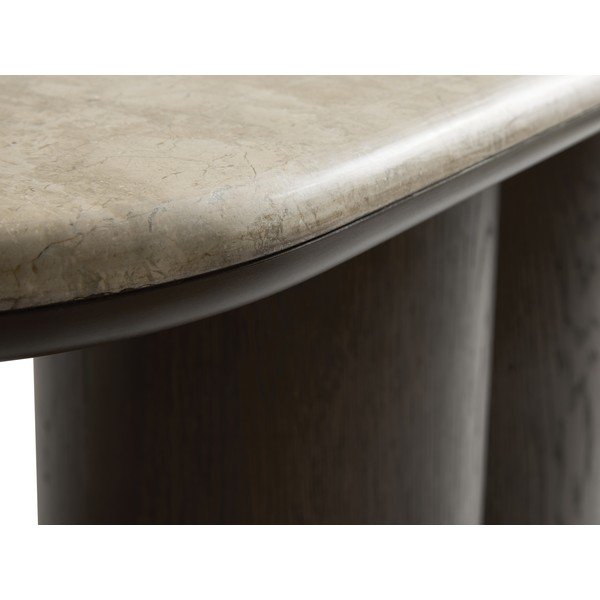 Masă consolă în culoare naturală închisă cu blat din marmură 38x120 cm Piazze – Unique Furniture-image-3