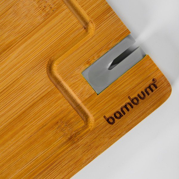 Tocător din bamnus cu piatră de ascuțit Livada, 33x25 cm-image-1