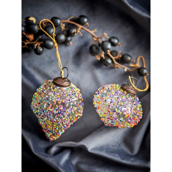 Ornamente de Crăciun 2 buc. din sticlă ø 7,5 cm Chanda – Bloomingville-image-1