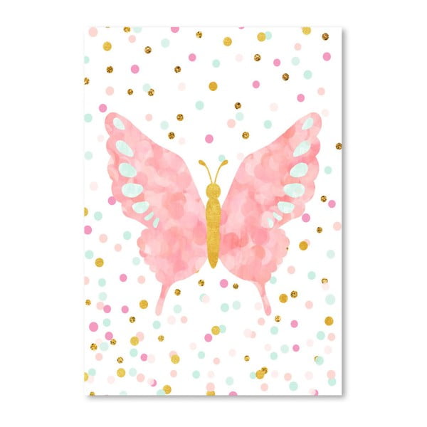 Poster Americanflat Butterfly Blush, 30 x 42 cm