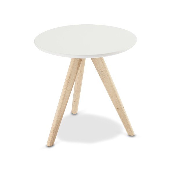 Măsuță auxiliară din lemn Furnhouse Life, Ø 40 cm, alb-image-2