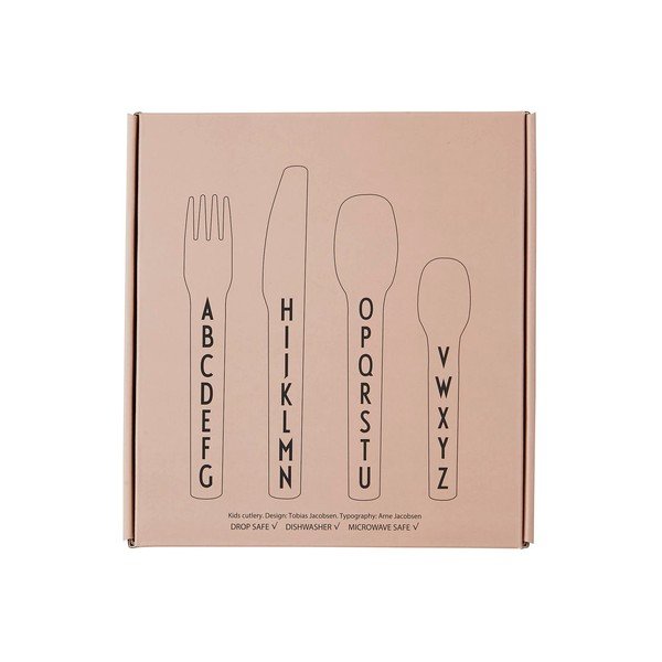 Set 4 tacâmuri pentru copii Design Letters, roz-image-2