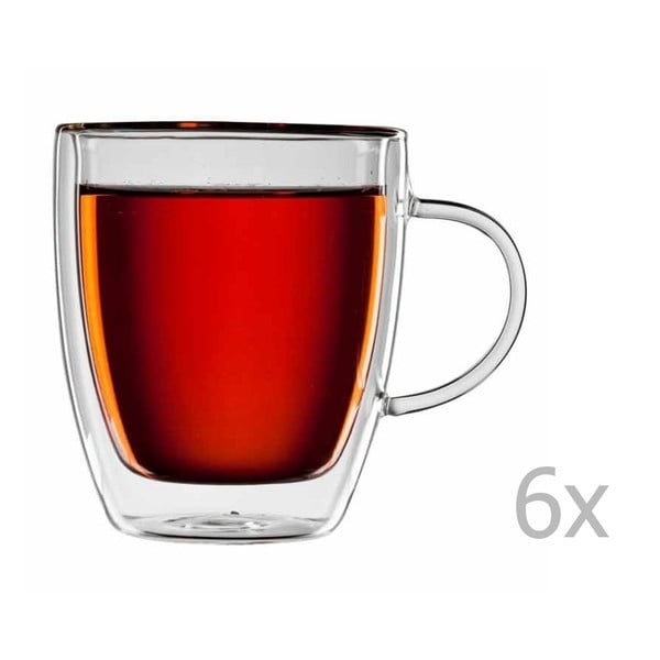 Set 6 căni din sticlă, pentru ceai bloomix Darjeeling