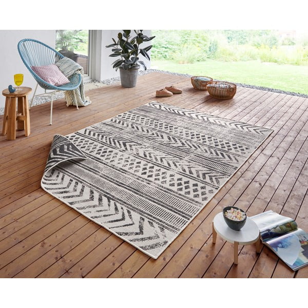 Covor adecvat pentru exterior NORTHRUGS Biri, 120 x 170 cm, negru-crem-image-1