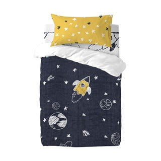 Lenjerie de pat din bumbac pentru copii, pentru pat de o persoană Mr. Fox Starspace, 115 x 145 cm