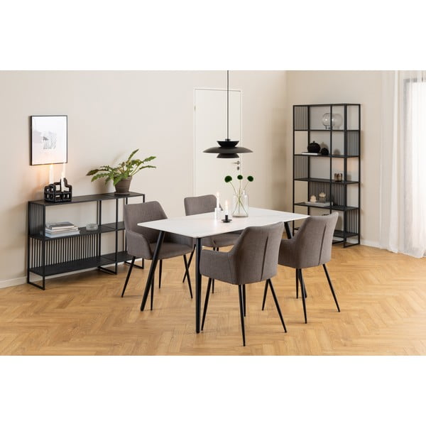 Bibliotecă neagră cu aspect de piatră 120x83 cm Strington – Actona-image-4